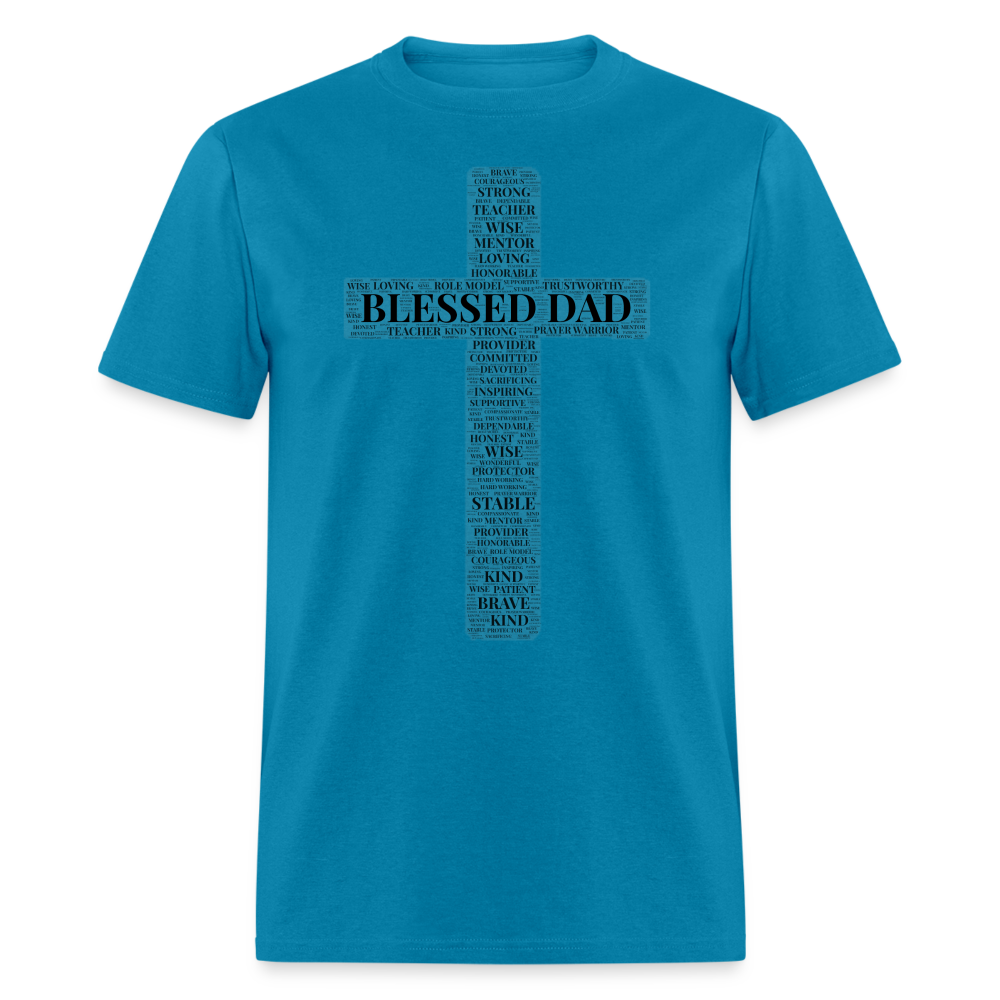 Blessed Dad T-Shirt - turquoise