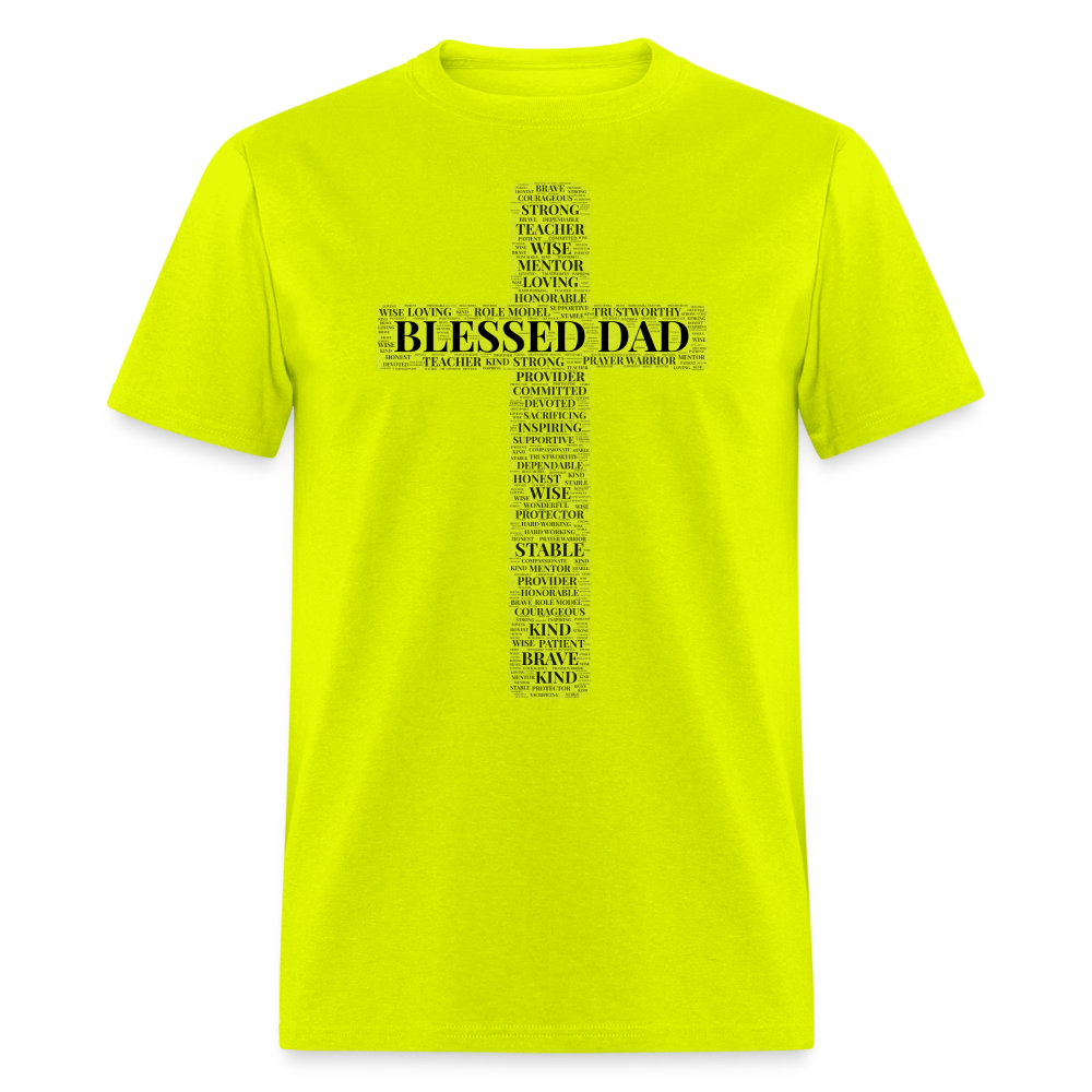 Blessed Dad T-Shirt - safety green