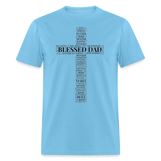 Blessed Dad T-Shirt - aquatic blue