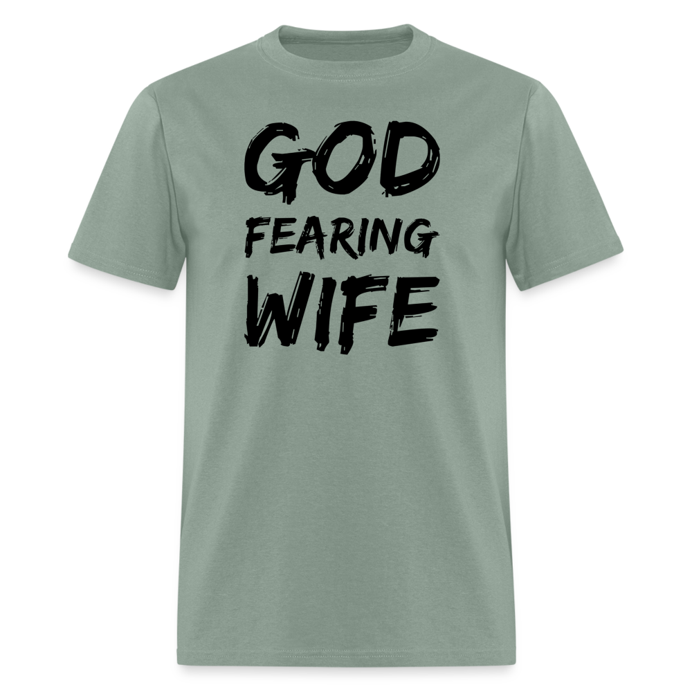 God Fearing Wife T-Shirt - sage
