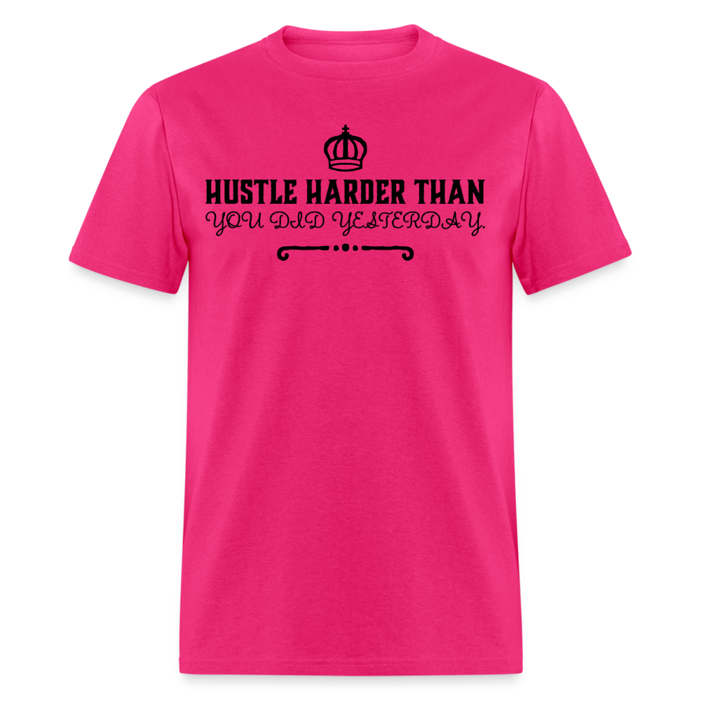 Hustle Harder T-Shirt - fuchsia