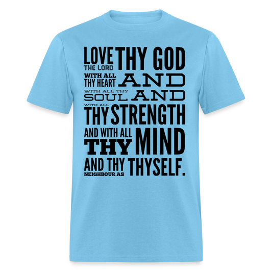 Love Thy God T-Shirt - aquatic blue