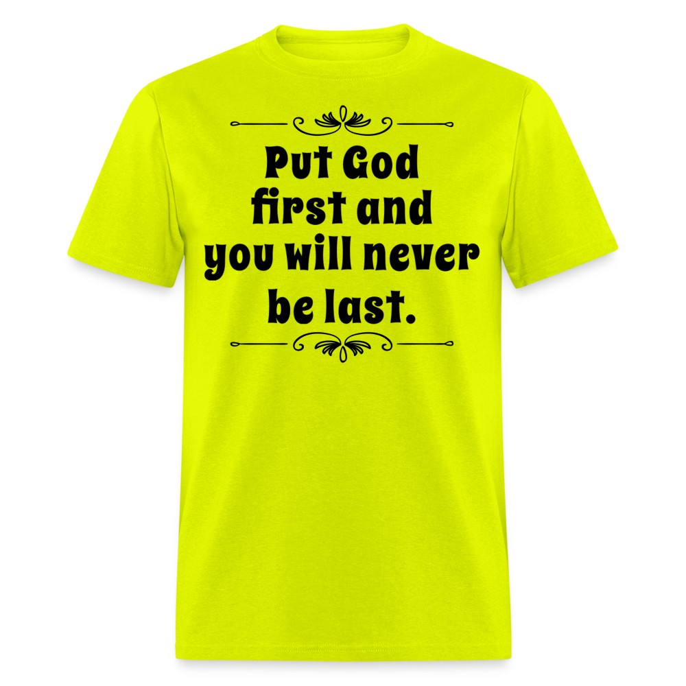 Put God First T-Shirt - safety green
